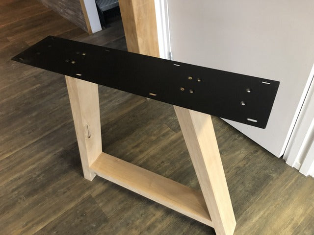 2er Set Tischgestell Holz Eiche, Holzuntergestell für Tische, Breite 78 cm