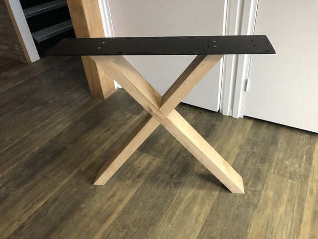 2er Set Tischgestell Holz Eiche, Holzuntergestell für Tische, Breite 78 cm