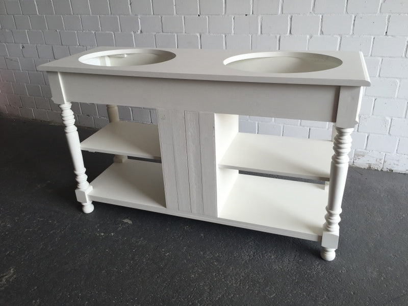Waschtisch weiß Massivholz, Doppelwaschtisch im Landhausstil