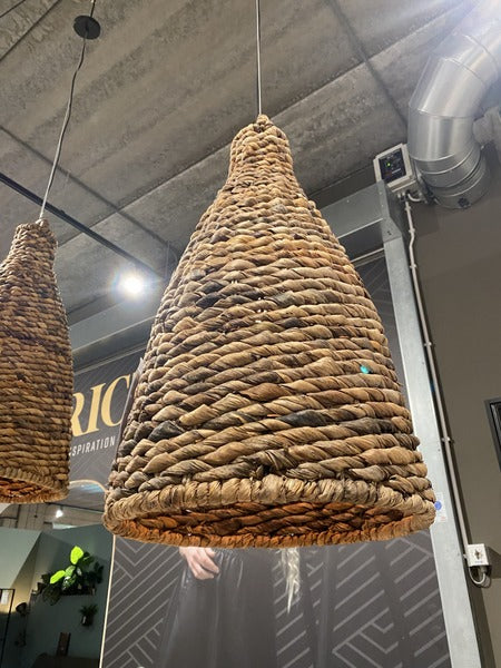 Pendelleuchte Bananenblatt, Hängeleuchte Natur-Lampe, Leuchte Natur-braun, Durchmesser  41 cm