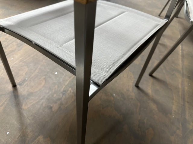 Gartenstuhl Edelstahl Metall, Gartenstuhl stapelbar grau-Edelstahl