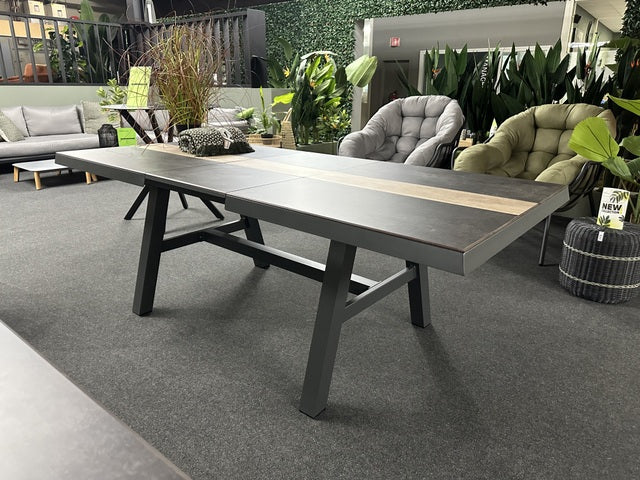 Gartentisch ausziehbar anthrazit, Esstisch anthrazit-grau, Gartentisch anthrazit, Länge 243-303 cm