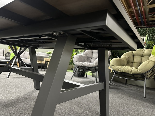 Gartentisch ausziehbar anthrazit, Esstisch anthrazit-grau, Gartentisch anthrazit, Länge 243-303 cm