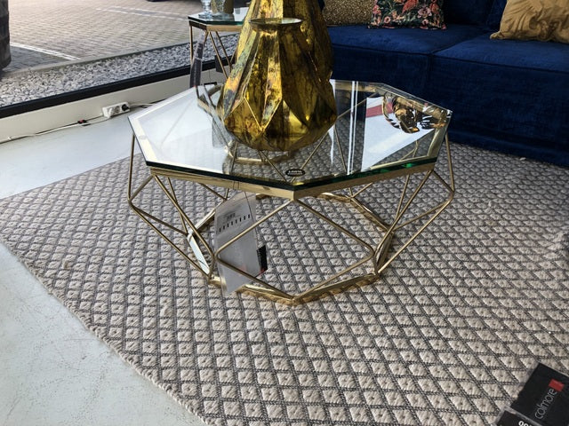 Couchtisch  Gold Metall, Tisch Gold, Couchtisch Gold, Durchmesser 86 cm