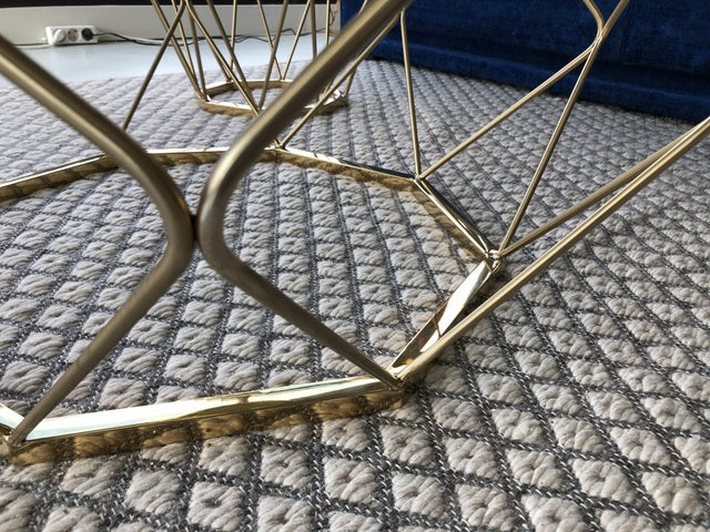 Couchtisch  Gold Metall, Tisch Gold, Couchtisch Gold, Durchmesser 86 cm