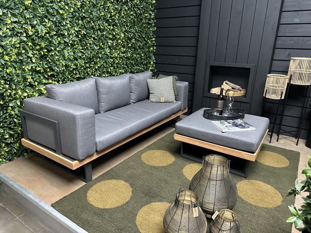 Gartensofa grau, Breite 210 cm