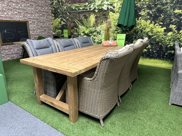 Gartenstuhl Rattan, Gartenstuhl beige-braun mit Auflage