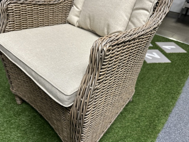 Gartenstuhl Rattan, Gartenstuhl beige-braun mit Auflage
