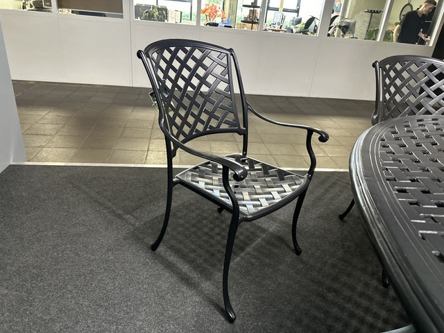 Gartentisch oval Aluminium, Metall Gartentisch schwarz, Länge 250 cm