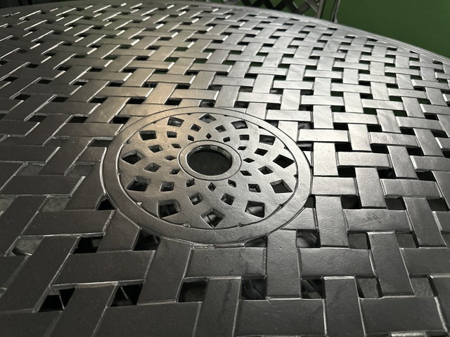 Gartentisch oval Aluminium, Metall Gartentisch schwarz, Länge 250 cm