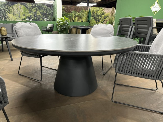 Gartentisch rund anthrazit, runder Esstisch anthrazit-grau, Gartentisch anthrazit rund, Durchmesser 120 cm