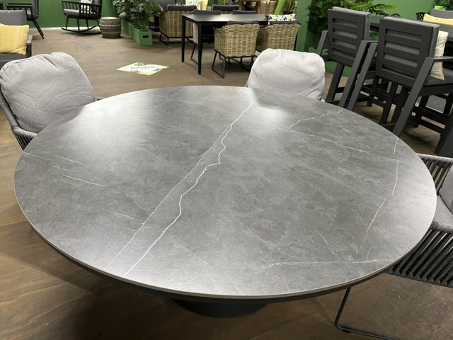 Gartentisch rund anthrazit, runder Esstisch anthrazit-grau, Gartentisch anthrazit rund, Durchmesser 120 cm