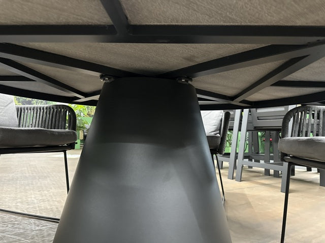 Gartentisch rund anthrazit, runder Esstisch anthrazit-grau, Gartentisch anthrazit rund, Durchmesser 160  cm