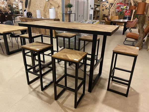 Bartisch Industriedesign, Bartisch Holz Metall,  Breite 160 cm