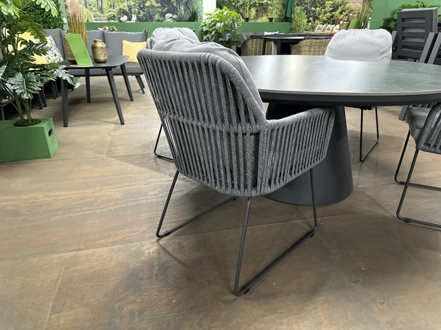 Gartenstuhl grau Textil, Stuhl grau