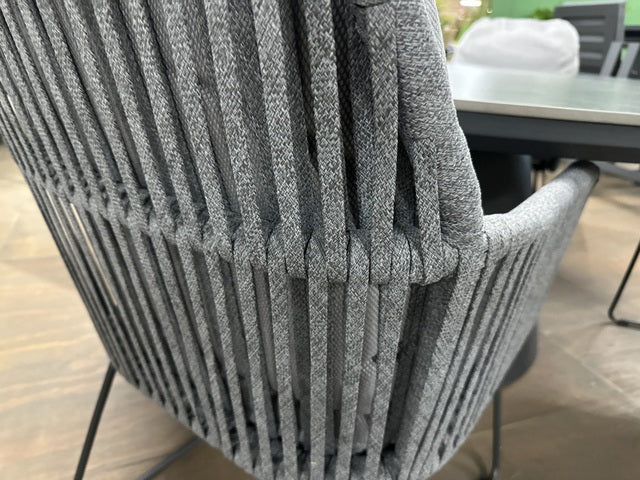 Gartenstuhl grau Textil, Stuhl grau