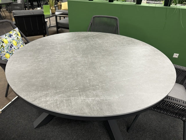 Gartentisch rund anthrazit, runder Esstisch anthrazit-grau, Durchmesser 158  cm