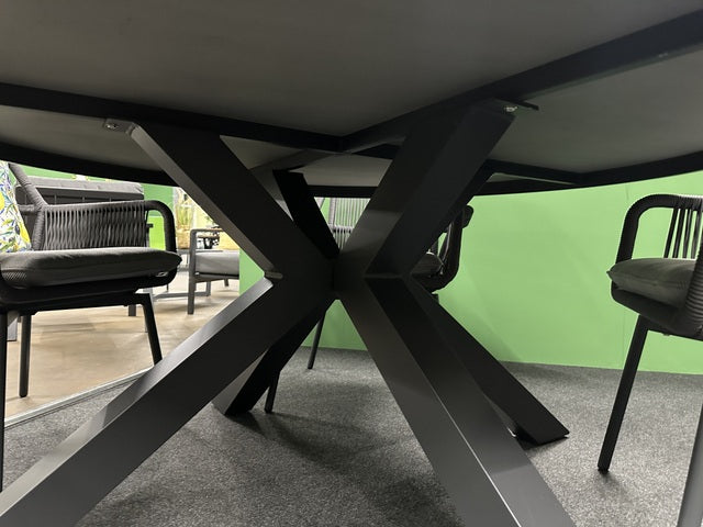 Gartentisch rund anthrazit, runder Esstisch anthrazit-grau, Durchmesser 158  cm