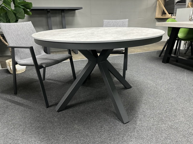 Gartentisch rund anthrazit, runder Esstisch anthrazit-grau, Durchmesser 118 cm