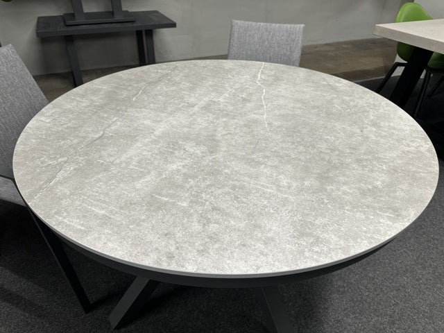 Gartentisch rund anthrazit, runder Esstisch anthrazit-grau, Durchmesser 118 cm