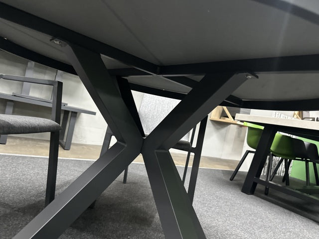 Gartentisch rund anthrazit, runder Esstisch anthrazit-grau, Durchmesser 118 cm