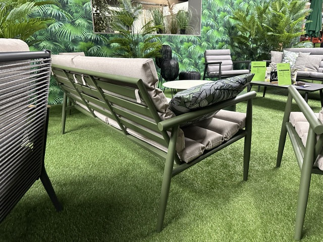 Gartensitzgruppe grün, Set 3 teiliges Loungeset grün