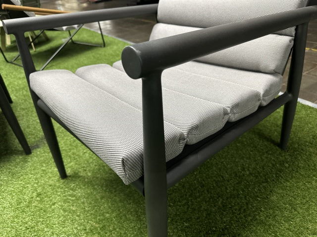 Gartensitzgruppe anthrazit, Set 4 teiliges Loungeset anthrazit