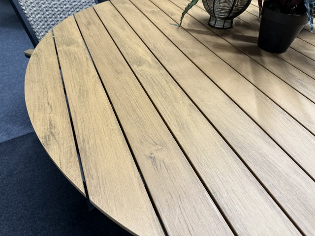 Gartentisch oval, ovaler Gartentisch Naturholz-Optik, Länge 240 cm