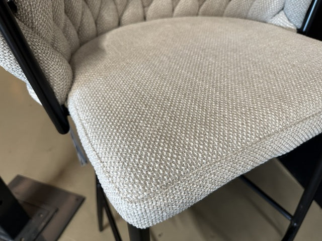 Barstuhl beige, Barstuhl Metall-Gestell schwarz, Sitzhöhe 75 cm