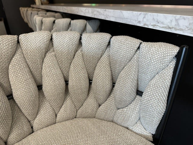 Barstuhl beige, Barstuhl Metall-Gestell schwarz, Sitzhöhe 75 cm