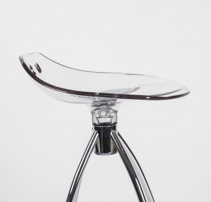 Design Bar-Tresenhocker, Farbe Transparent - Chrom, Sitzhöhe 80 cm