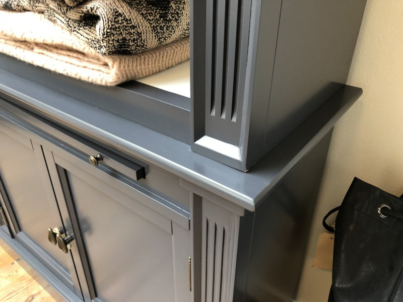 Bücherschrank anthrazit-weiß Landhausstil, Schrank schwarz Landhaus, Bücherschrank weiß in fünf Farben