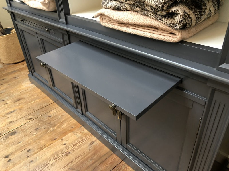 Bücherschrank anthrazit-weiß Landhausstil, Schrank schwarz Landhaus, Bücherschrank weiß in fünf Farben