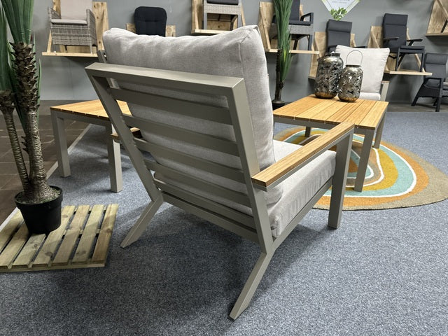 Gartensitzgruppe beige, Set 5 teiliges Loungeset beige