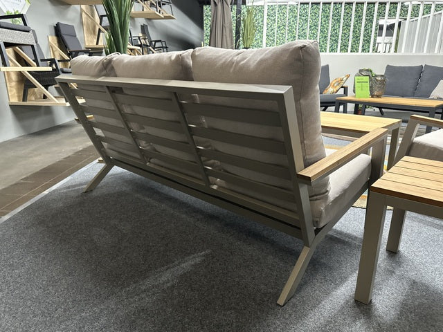 Gartensitzgruppe beige, Set 5 teiliges Loungeset beige