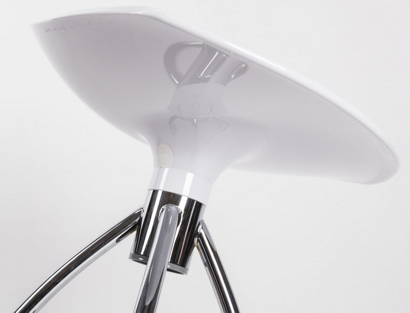 Design Bar-Tresenhocker, Farbe Weiß - Chrom, Sitzhöhe 65 cm