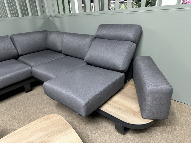 Set 3 teiliges Loungeset anthrazit, Garten-Loungesofa anthrazit