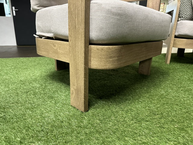 Set 4 teiliges Loungeset Holzoptik-taupe, Garten Sitzgruppe beige