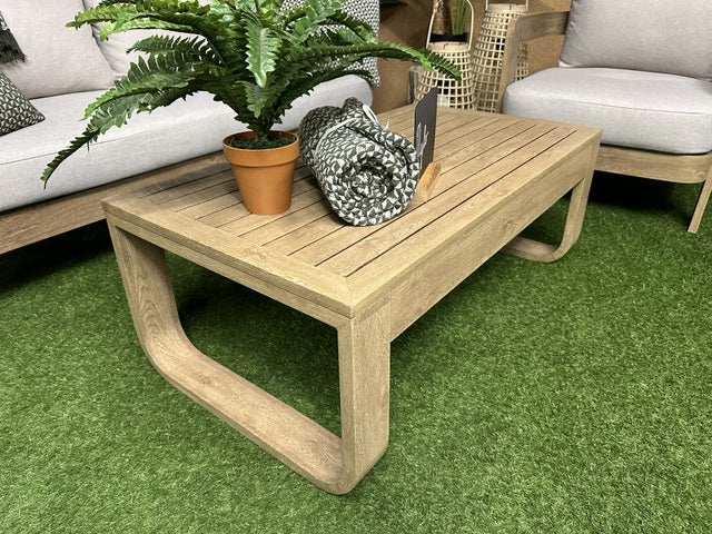 Set 4 teiliges Loungeset Holzoptik-taupe, Garten Sitzgruppe beige