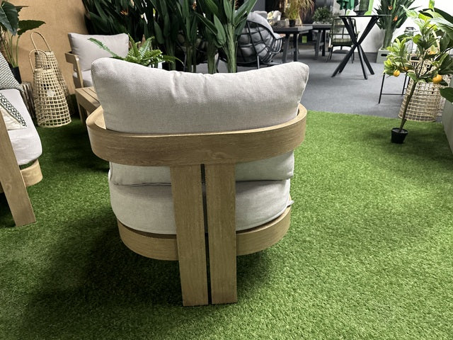 Set 4 teiliges Loungeset Holzoptik-taupe, Garten Sitzgruppe beige