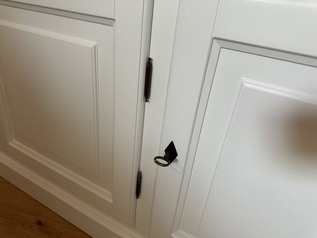 Buffetschrank weiß, Geschirrschrank weiß Landhausstil, Vitrine weiß Landhaus, Breite 185 cm
