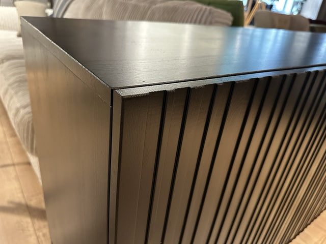 Sideboard schwarz Front Massivholz, Anrichte schwarz, Breite 180 cm