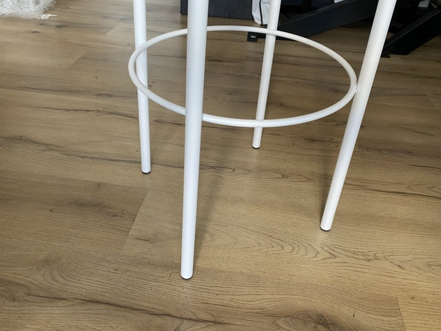Barstuhl weiß Metall-Gestell, Barhocker weiß Metall, Sitzhöhe 80 cm