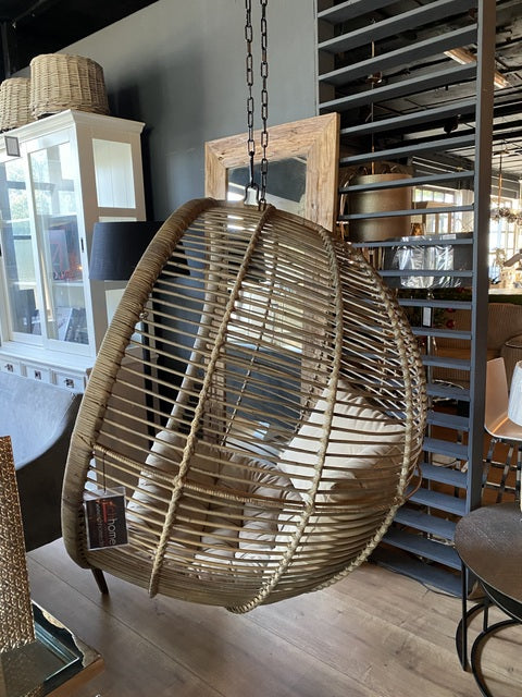 Hängesessel mit Kette,  Rattan Hängesessel, Durchmesser 110 cm