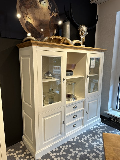 Sideboard weiß Landhaus, Anrichte weiß Landhaus, Schrank weiß Landhausstil, Breite 215 cm