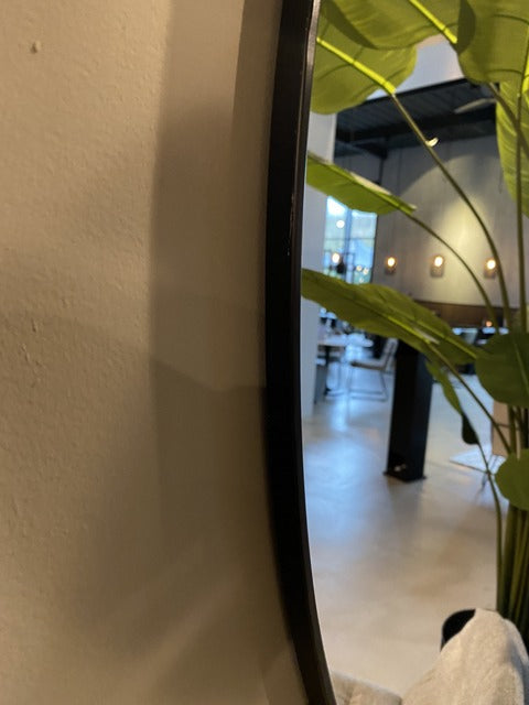 Spiegel rund schwarz, Wandspiegel schwarz, runder Spiegel Rand schwarz, Durchmesser 120 cm
