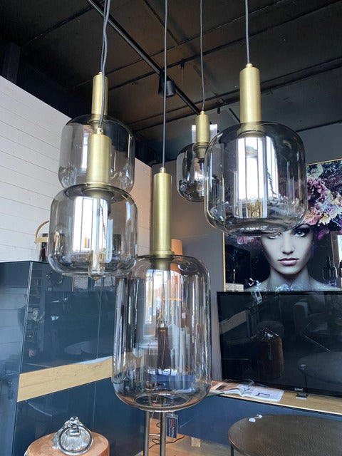 Hängelampe schwarz-Gold, Pendelleuchte schwarz Gold, Hängeleuchte Gold, Breite 70 cm