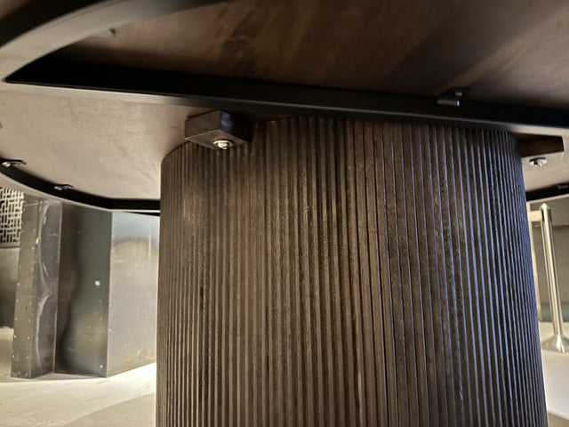 Esstisch braun rund, Tisch rund braun, Esstisch braun-Gold, Durchmesser 150 cm