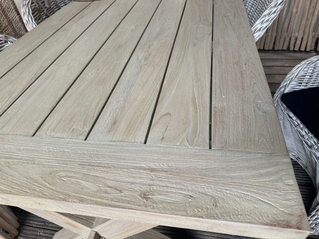 Gartentisch Massivholz, Esstisch Holz für Outdoor geeignet, Länge 240 cm