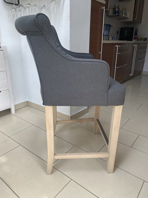 Barstuhl anthrazit, Barhocker anthrazit Landhausstil, Sitzhöhe 65 cm